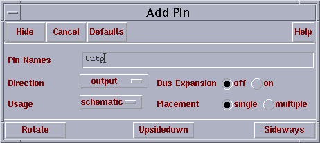 Adding the output pin