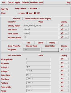Filled properties window